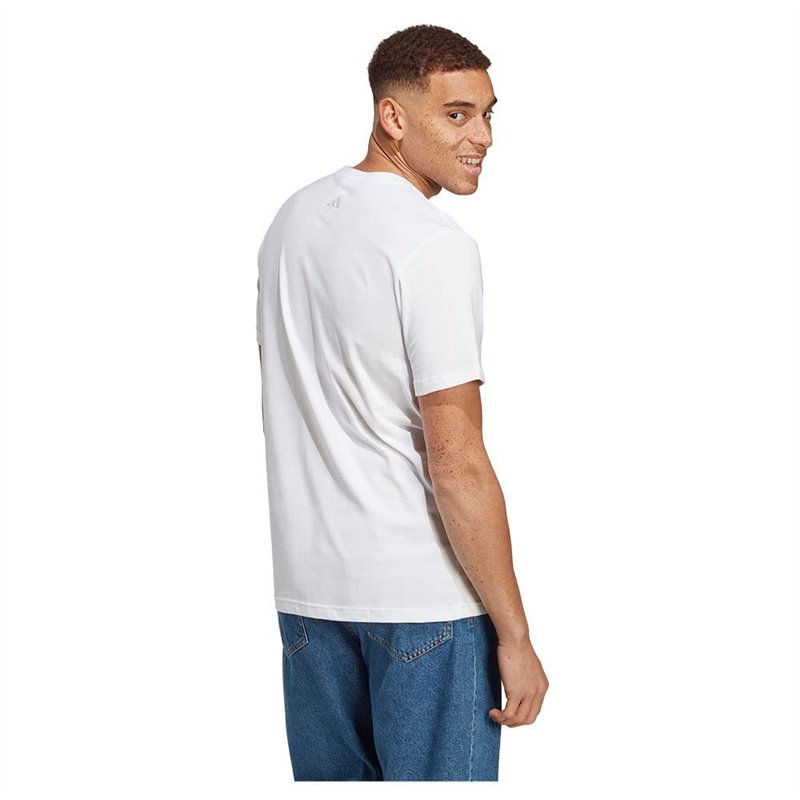 Image secondaire de adidas Homme Essentials Single Jersey Linear Embroidered Logo Tee, White/Violet Fusion, M