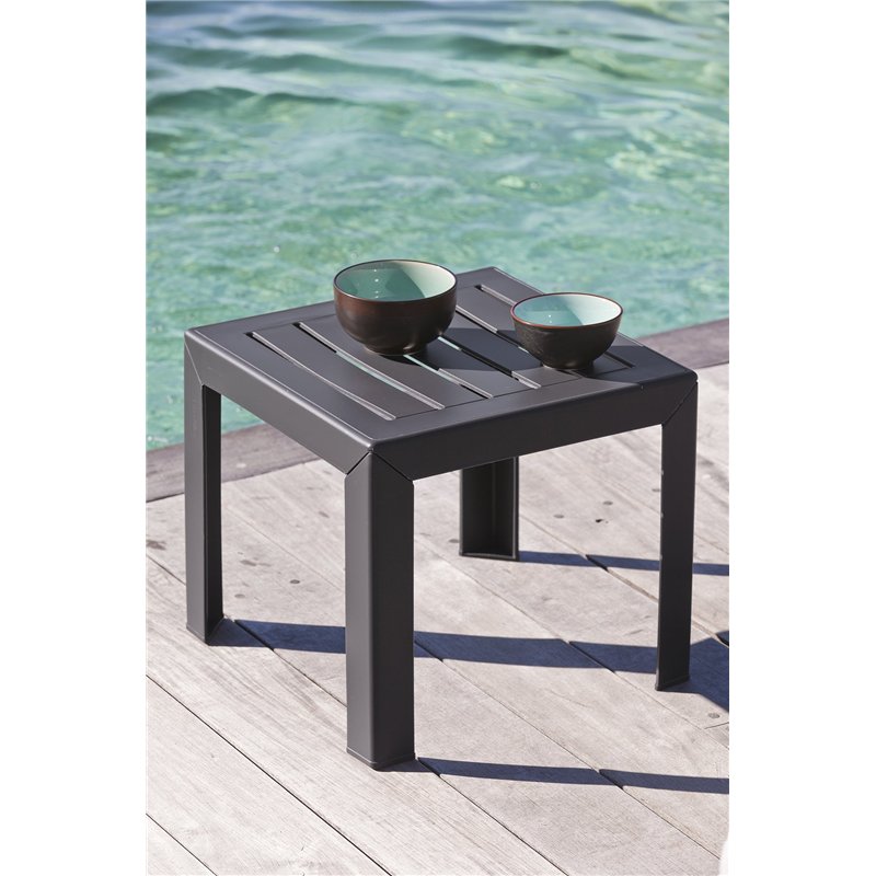 Image secondaire de GROSFILLEX 53001002 Miami Table, Anthracite, 40 x 40 cm