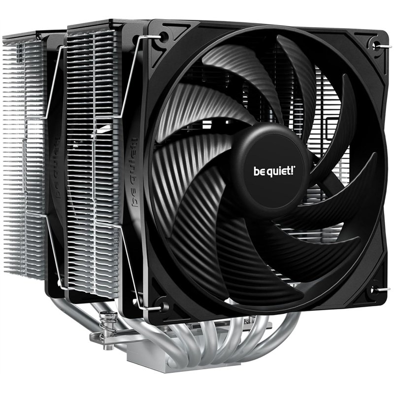 be quiet! Pure Rock Pro 3 Silver ventirad radiateur, très haute performance de refroidissement, 6 caloducs plaqués nickel 6 mm