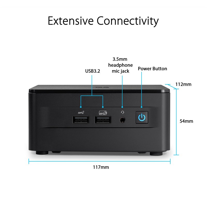 Image secondaire de ASUS RNUC13ANKI7068C2I Barebone Intel Core i7-1360P Arena Canyon i7 EU Cord - Barebone (90AS0031-M000F0)