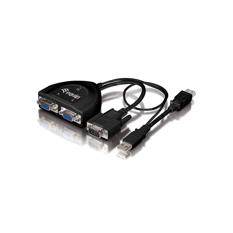 Equip 332521 Répartiteur vidéo VGA VGA, 640 x 480 (VGA), 800 x 600 (SVGA), 1024 x 768 (XGA), 2048 x 1536 (QXGA), 2048 x 1536 pix