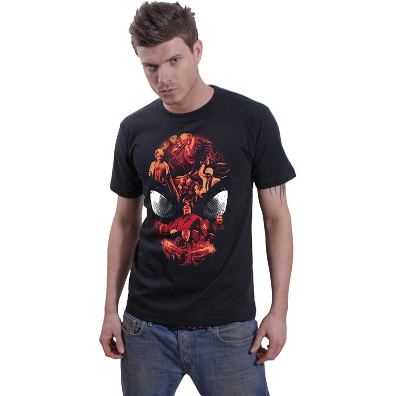 Image secondaire de Spiderman D0800305 T-Shirt, Noir, M Mixte