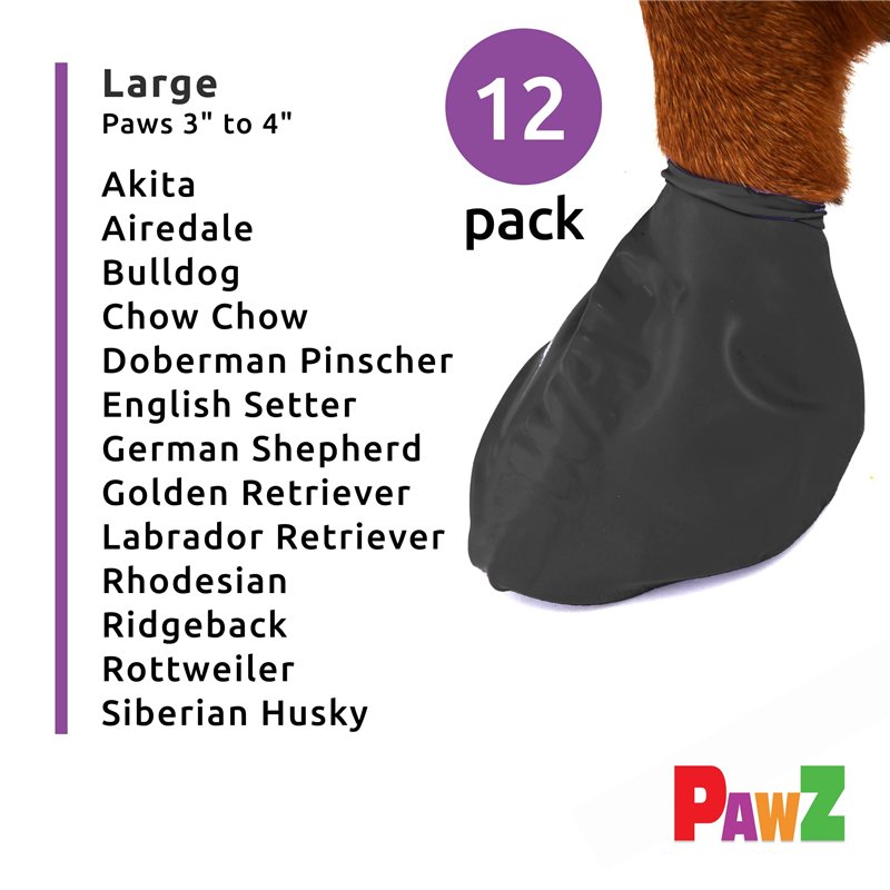 Image secondaire de PAWZ Chaussette Noire Protection pour Coussinets de Chien L n°6 Boite de 12