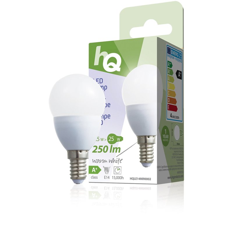 HQ HQLE14MINI002 Ampoule LED en forme de goutte E14 3,5 W 250 lm 2,700 K