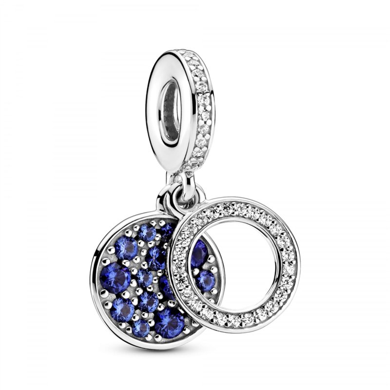 Pandora Pendentif disque bleu 799186C01 femme argent