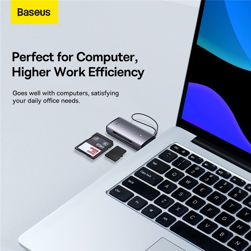 Image secondaire de Baseus Lecteur de Carte USB-A vers SD/TF série Lite Gris