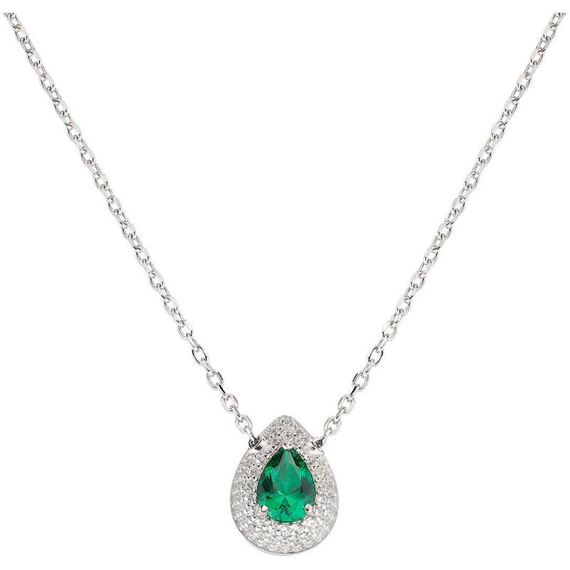 Amen Collier Goutte d'amour en Argent avec Zircons, Medium, Argent Sterling, Zircon