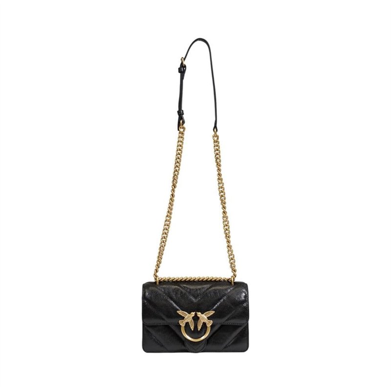 Pinko Sac love one mini bandoulière chevron brillant 100074 A1UR Z99Q noir, Noir