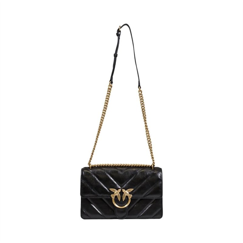 Pinko Sac love one classic bandoulière chevron brillant 100941 A1UR Z99Q noir, Noir