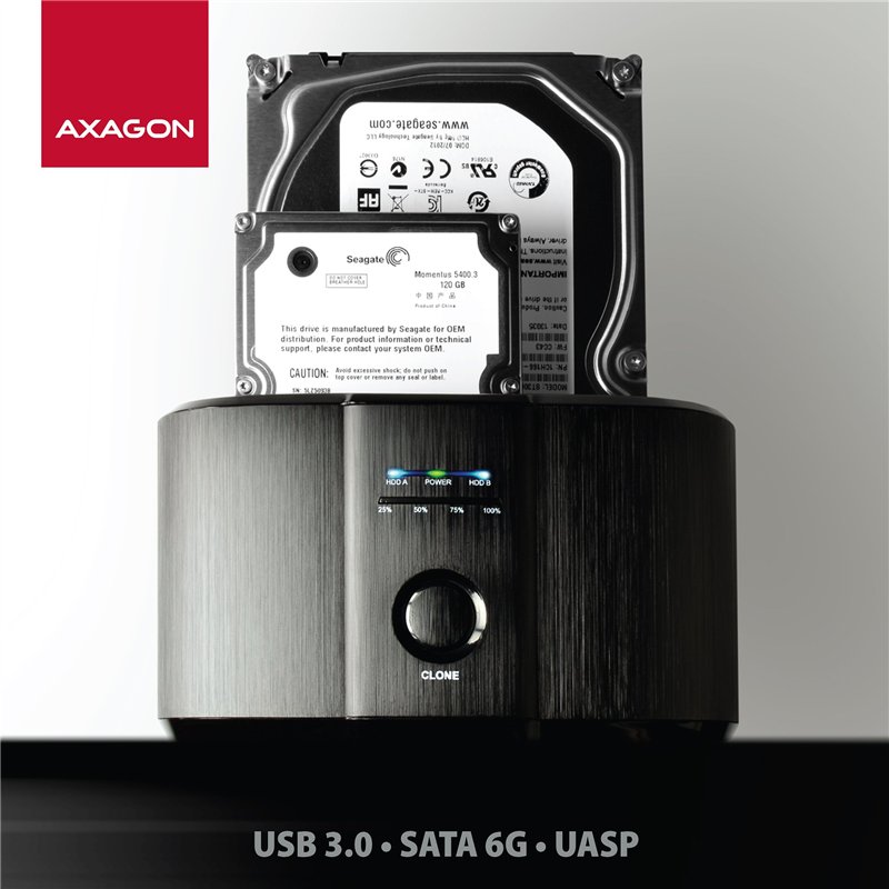 Image secondaire de Axagon ADSA-St Station d'accueil de disques de Stockage USB 3.2 Gen 1 (3.1 Gen 1) Type-B Noir