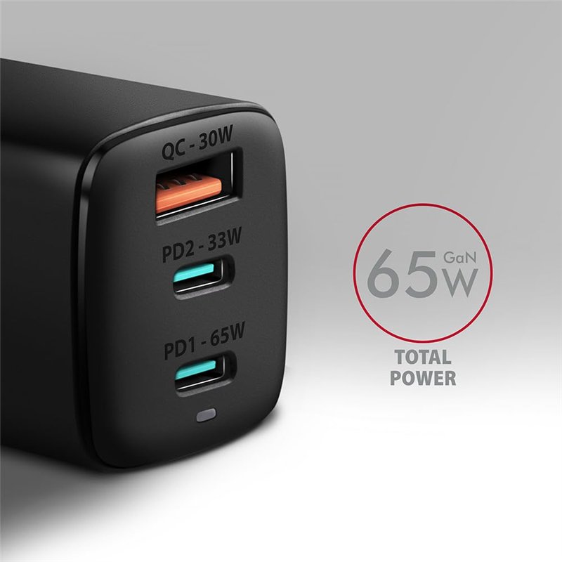 Image secondaire de AXAGON ACU-DPQ65 Chargeur d'appareils Mobiles Smartphone Noir Secteur Charge Rapide Intérieure