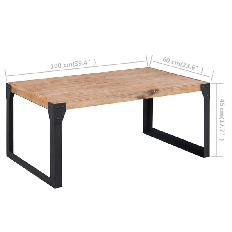 Image secondaire de vidaXL Table basse Bois d'acacia massif 100 x 60 x 45 cm