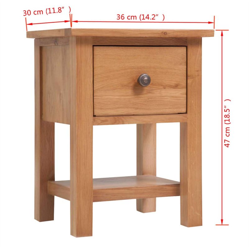 Image secondaire de vidaXL Table de Chevet Chêne Massif 36 x 30 x 47 cm Marron