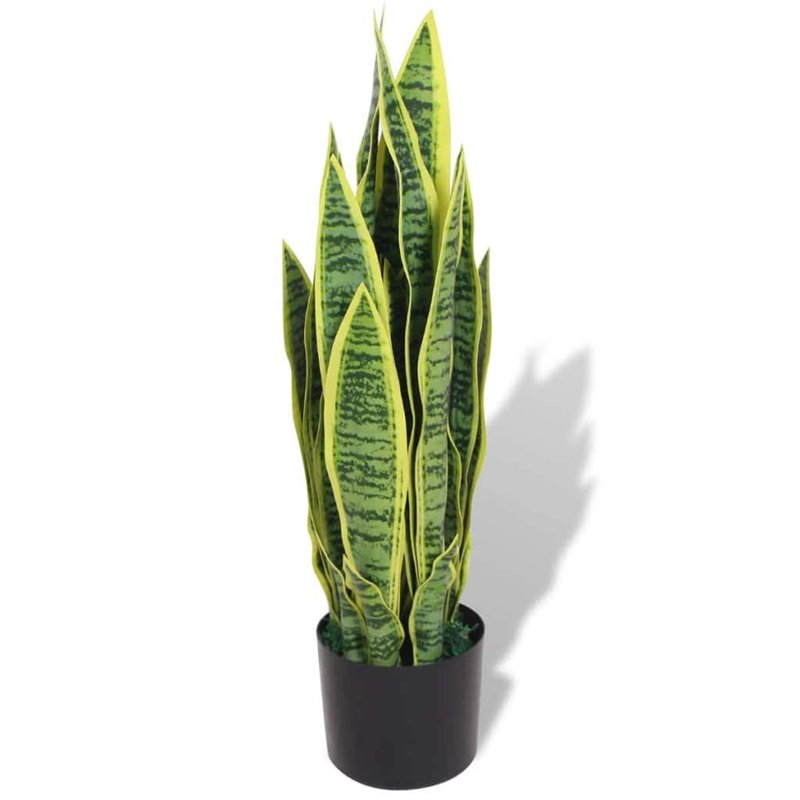 vidaXL Plante Artificielle et Pot Sansevière Décoration d'Intérieur 65 cm Vert
