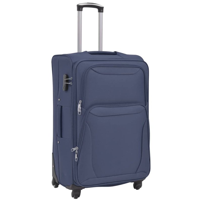 Image secondaire de vidaXL Jeu de valises souples 3 pcs Bleu marine