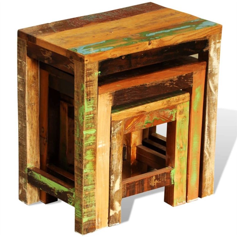 Image secondaire de Set de 3 Tables Basses gigognes Antique Vintage