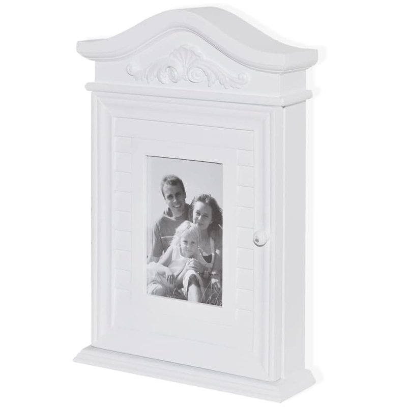 Armoire à clés Blanche avec Cadre Photo