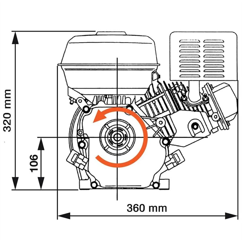 Image secondaire de vidaXL Moteur à Essence 6,5 CH 4,8 kW Noir Moteur à Essence Cylindrée 196 cc