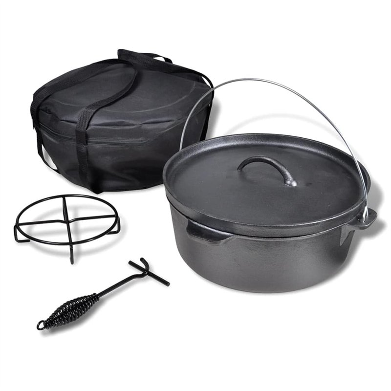 vidaXL Four Néerlandais avec Accessoires Inclus 11,3 L Casserole Camping