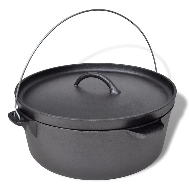 Image secondaire de vidaXL Four Néerlandais avec Accessoires Inclus 11,3 L Casserole Camping