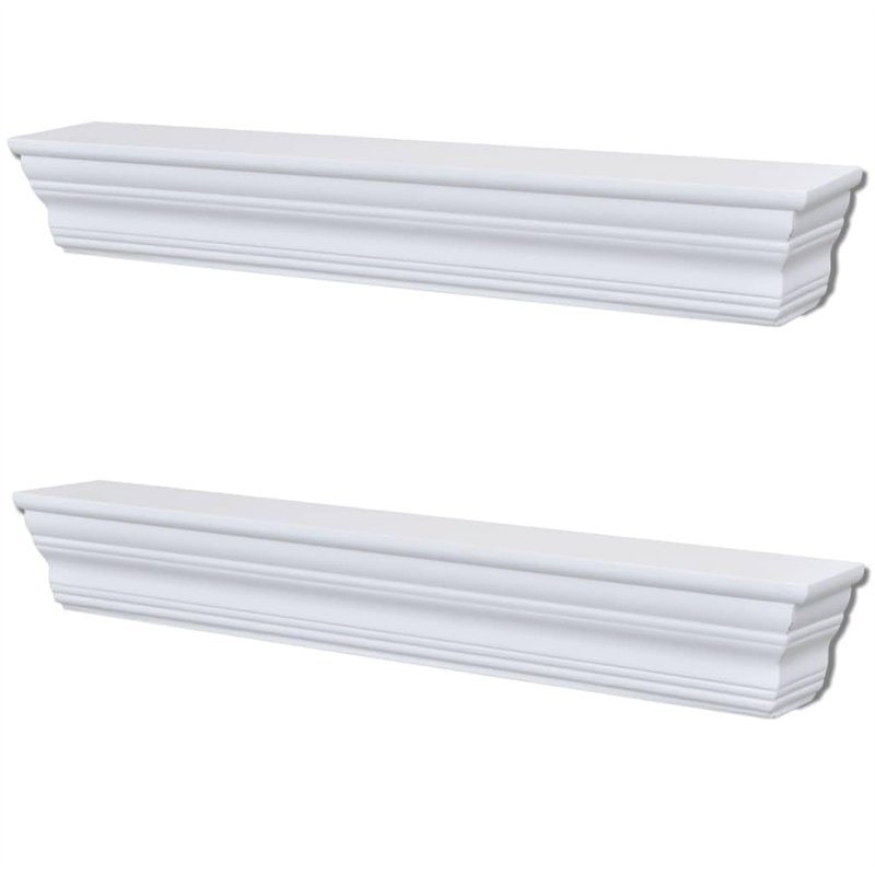 vidaXL 2X Étagère Murale Blanc Salon Chambre Coucher Armoire Rangement Placard