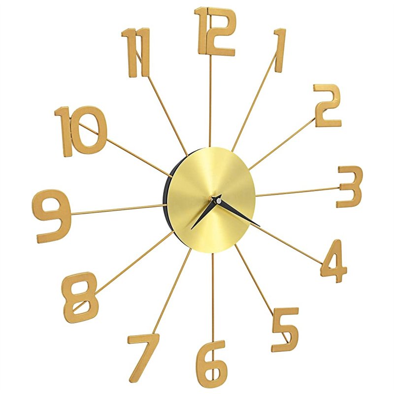 Image secondaire de vidaXL Horloge Murale Métal 50 cm Doré