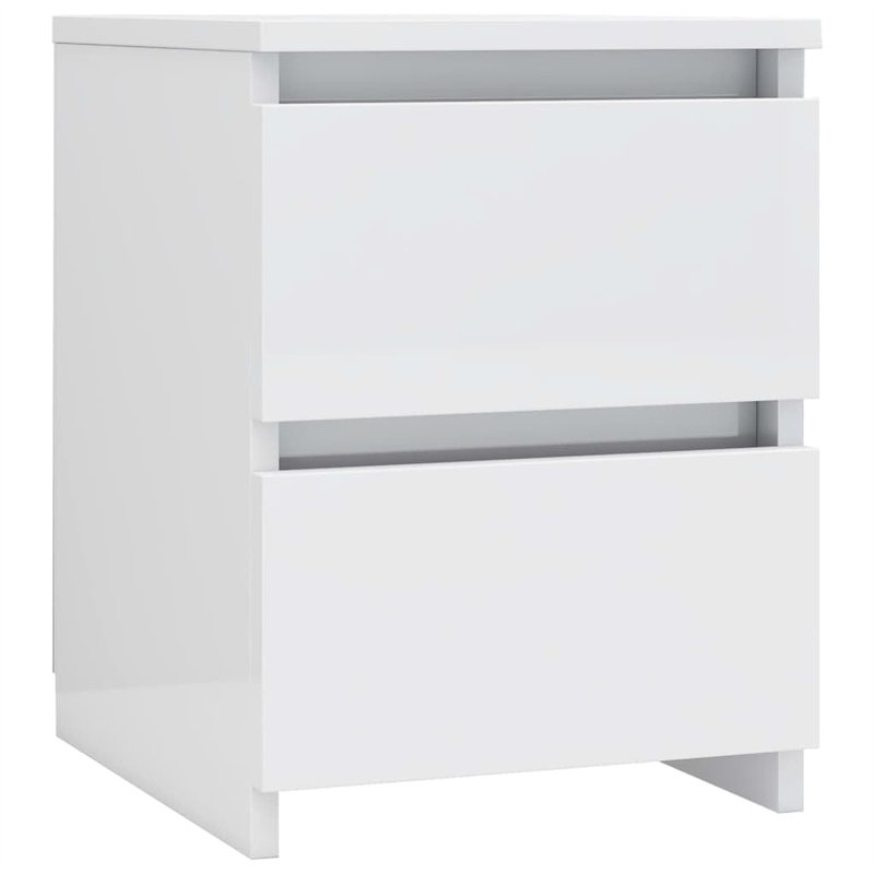 vidaXL Table de Chevet Blanc Brillant 30 x 30 x 40 cm Agglomérée