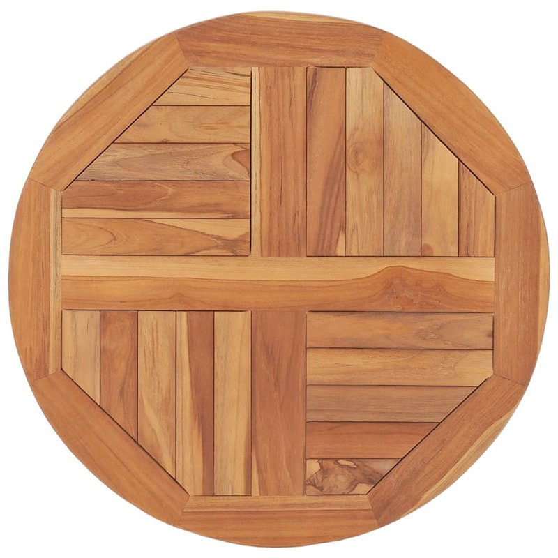VidaXL Plateau de Table Rond en Teck Massif 2,5 cm x 60 cm