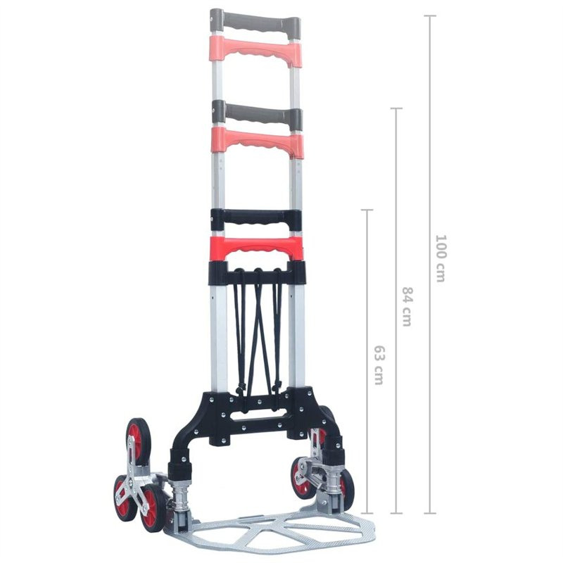 Image secondaire de vidaXL - Treppen-Transportwagen Klappbar 70 kg Aluminium Silbern