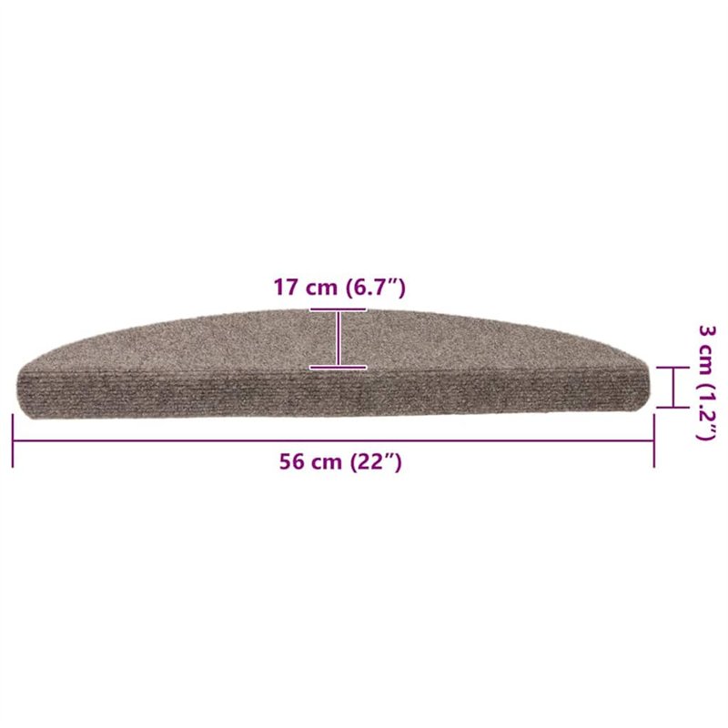 Image secondaire de vidaXL - Treppenmatten Selbstklebend 15 Stk. Creme 56x17x3cm Nadelvlies
