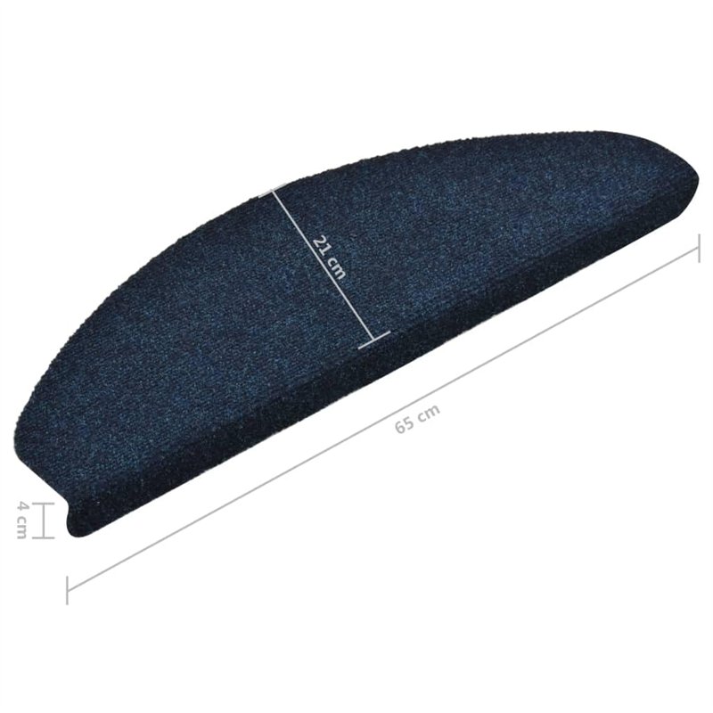 Image secondaire de vidaXL - vidaXL Selbstklebende Treppenmatten 15 Stk. Navy 65x21x4cm Nadelvlies