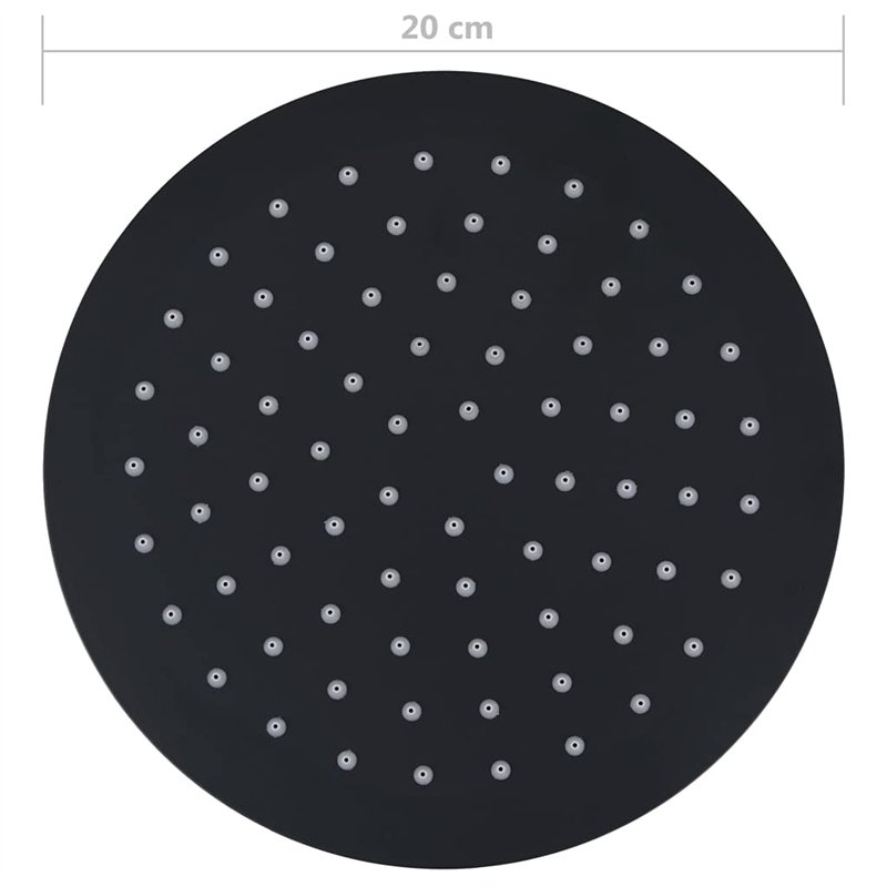Image secondaire de Pomme de douche pluie Acier inoxydable 20 cm Ronde Noir