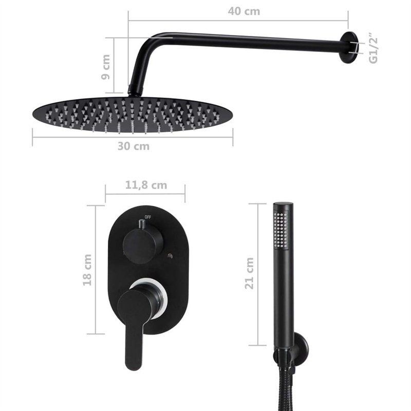Image secondaire de Bussandri Exclusive - Système de douche acier inoxydable 201 noir