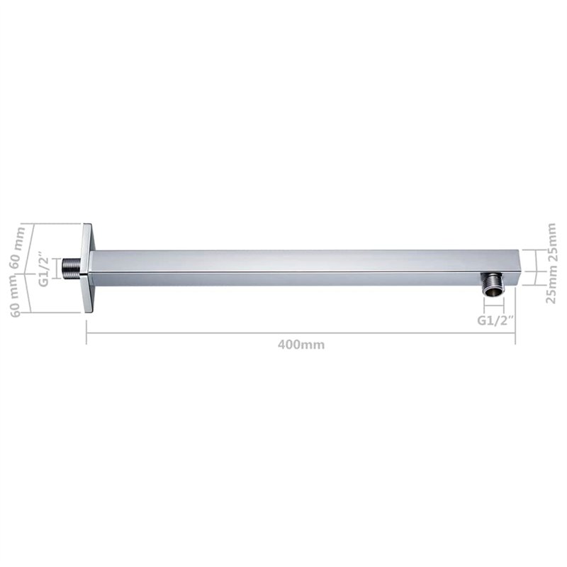 Image secondaire de Bussandri Exclusive - Bras de douche carré 40 cm acier inoxydable 201 argent