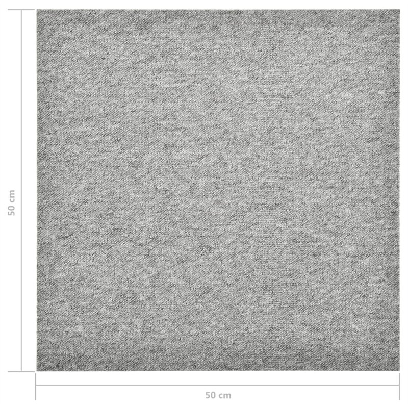 Image secondaire de Dalles de tapis de sol 20 pcs 5 m² 50x50 cm Gris clair