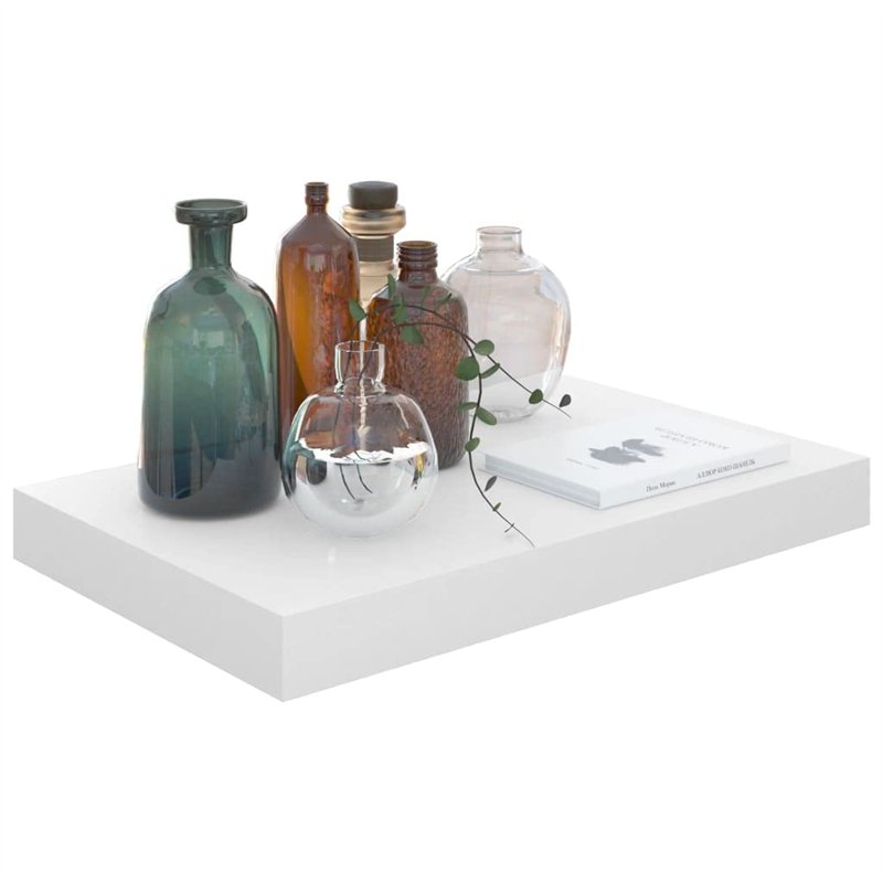 Image secondaire de vidaXL Lot de 4 étagères murales flottantes en MDF Blanc brillant 39,9 x 23,1 x 3,8 cm