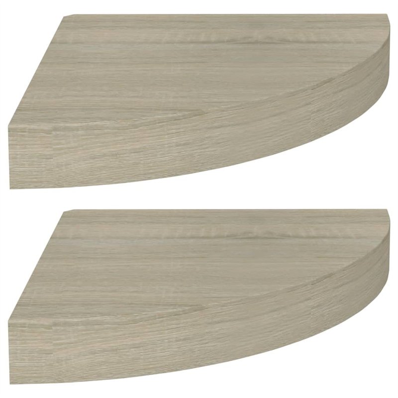 VidaXL Étagères d'angle flottantes 2 pcs Chêne 25x25x3,8 cm MDF
