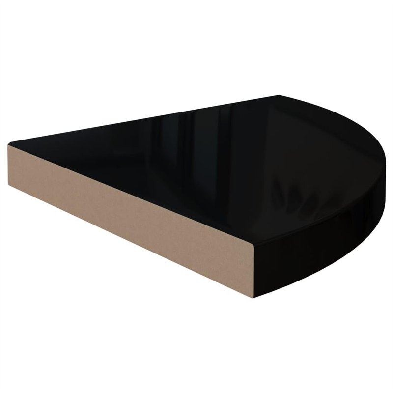 Image secondaire de VidaXL Étagères d'angle flottantes 2 pcs Noir brillant 35x35x3,8cm MDF