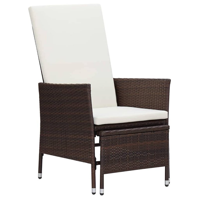 Image secondaire de loungesets - VDXL 2-delige Loungeset met kussens poly rattan bruin - N/A - Bruin