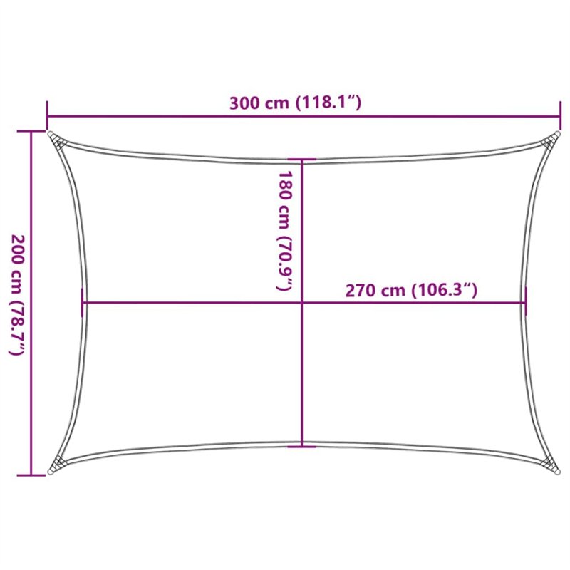 Image secondaire de Bussandri Voile d'ombrage en polyéthylène haute densité 160 g/m² Crème 2 x 3 m
