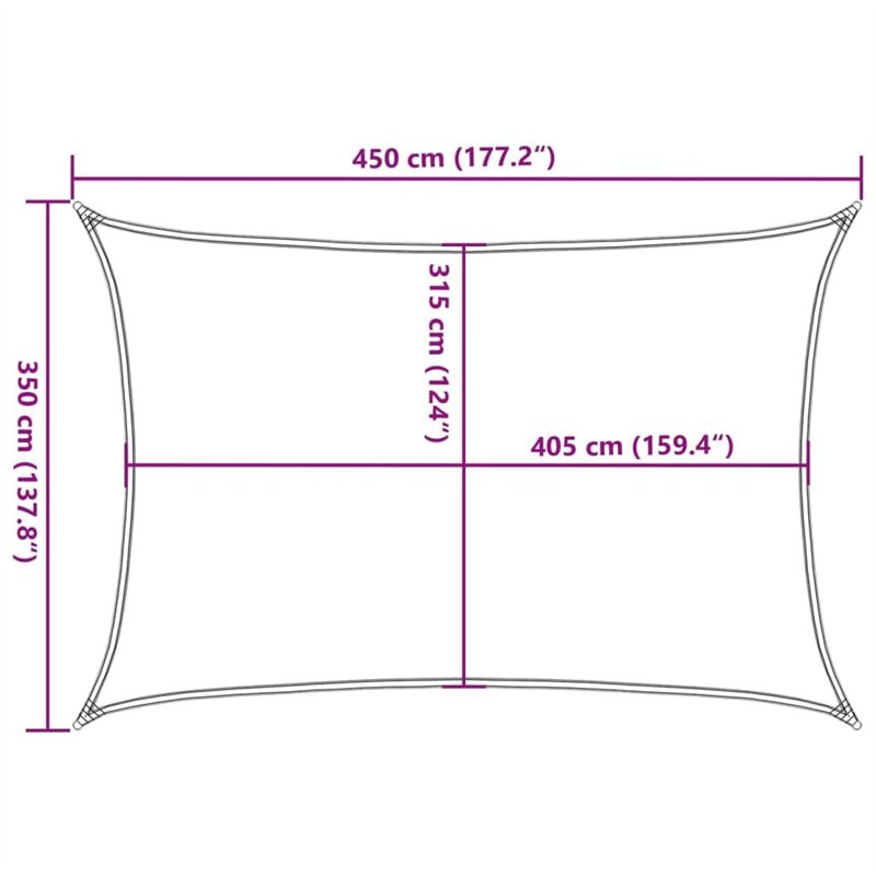 Image secondaire de Bussandri Voile d'ombrage en polyéthylène haute densité 160 g/m² Vert clair 3,5 x 4,5 m