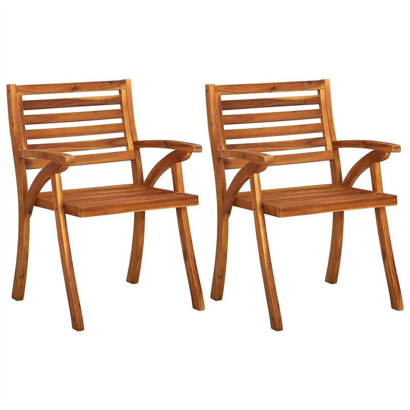 vidaXL Chaises de jardin 2 pièces en bois massif d'acacia