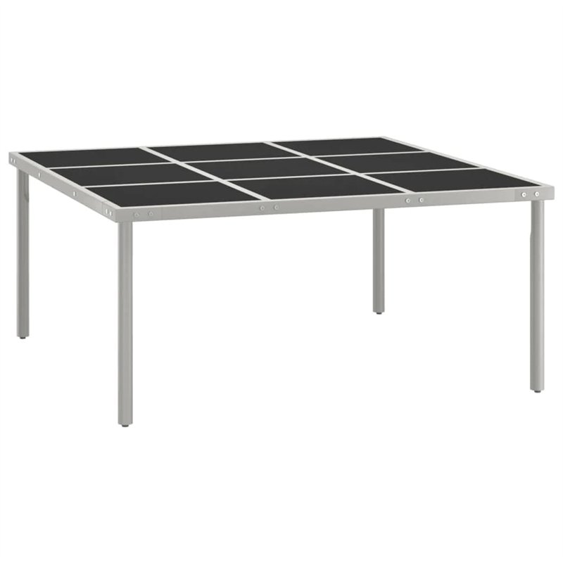 Bussandri Exclusive Table de jardin en verre et acier 170 x 170 x 74,5 cm