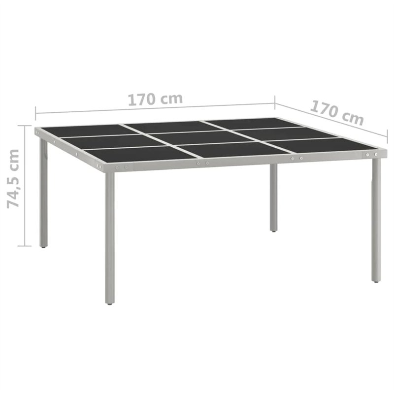 Image secondaire de Bussandri Exclusive Table de jardin en verre et acier 170 x 170 x 74,5 cm
