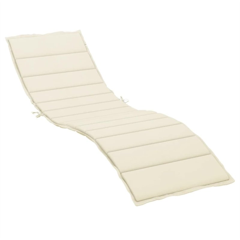 VXL Coussin pour chaise longue en tissu couleur crème 200 x 60 x 4 cm