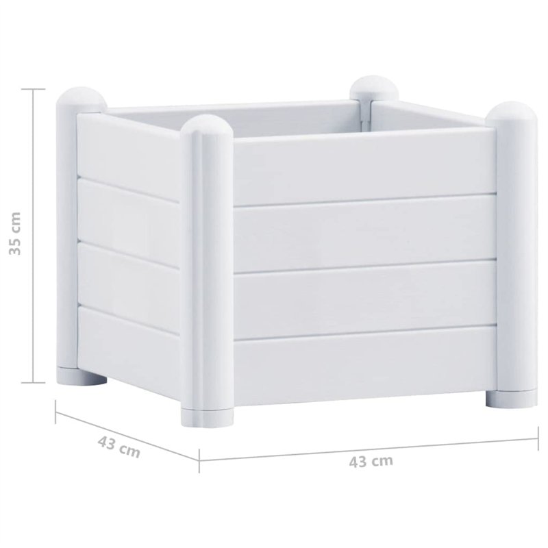 Image secondaire de Jardinière surélevée PP Blanc 43x43x35 cm