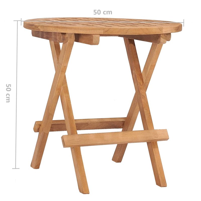Image secondaire de Bussandri Exclusive Table de jardin pliante en teck massif 50 x 50 x 50 cm