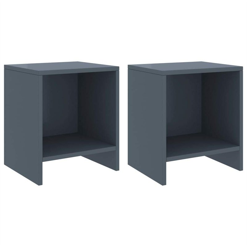 vidaXL Comodini 2 pz Grigio Chiaro 35x30x40 cm in Pino Massello