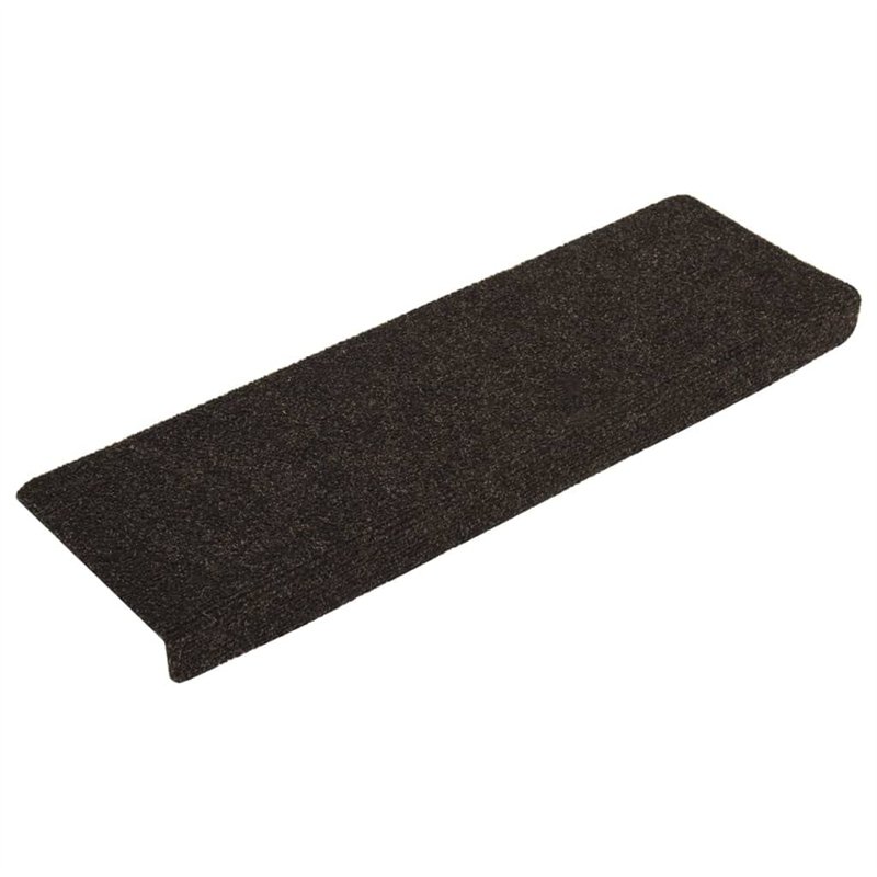 Bussandri Exclusive Lot de 15 tapis d'escalier en non-tissé aiguilleté Marron 65 x 25 cm