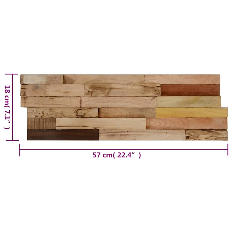 Image secondaire de VidaXL Panneaux de revêtement mural 10 pcs 1,03m² Bois de teck recyclé